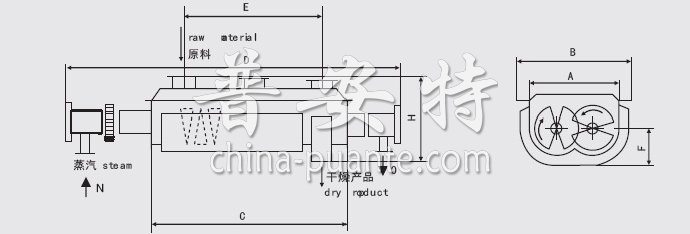 JYG系列空心桨叶干燥机安装结构图